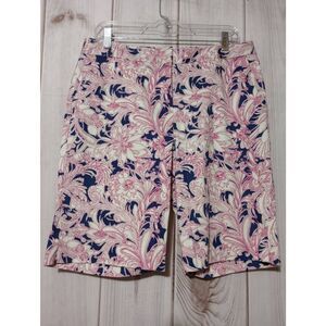 Talbots Shorts Ladies 10 Pink Navy Paisley Burmuda‎ Preppy